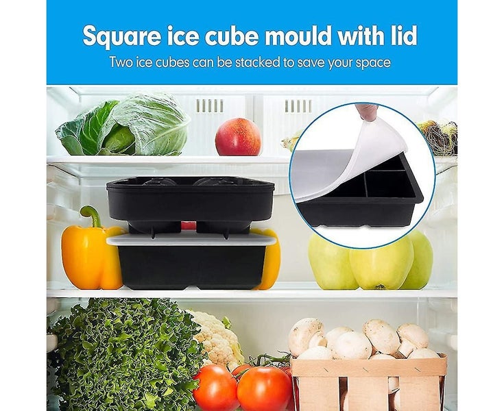 Ice Cube Mold Silicone Large Ice Cube Mold Square Ice Cube Mold With Lid Carousel 4