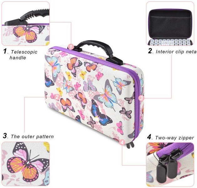 Diamond Painting Storage Case Organiser with 60 Bottles & Accessories Carousel 1