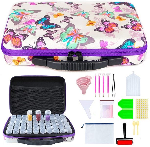 Diamond Painting Storage Case Organiser with 60 Bottles & Accessories Carousel 12