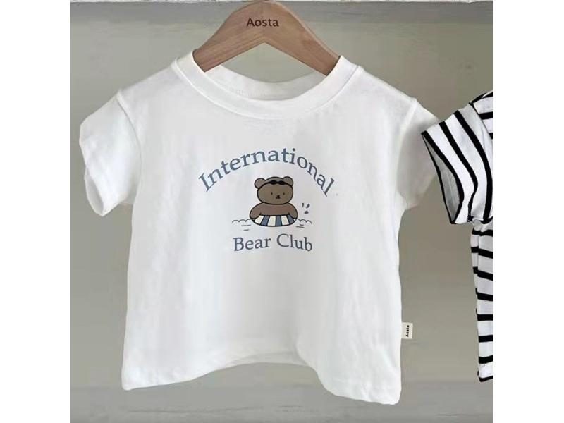 Summer New Baby Short Sleeve Striped T Shirt Cotton Kids Tee For Boys Girls Carousel 1