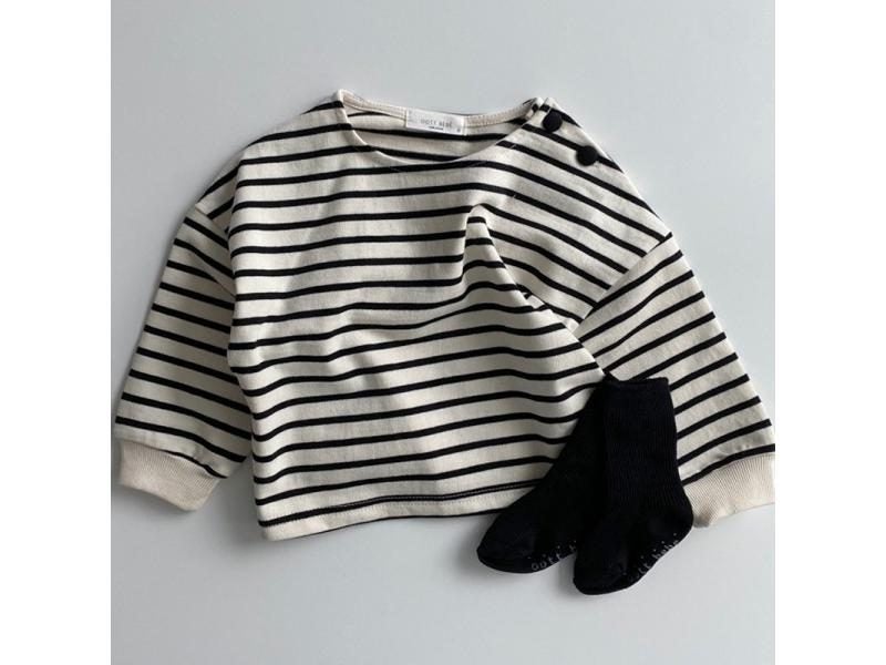 Fashion Striped Print Baby Cotton Long Sleeve T-shirts For Boys Girls Autumn Carousel 1