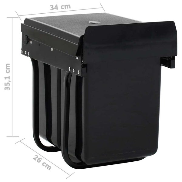 vidaXL Kitchen Cupboard Pull-out Dustbin Soft-Close 20 L Carousel 7