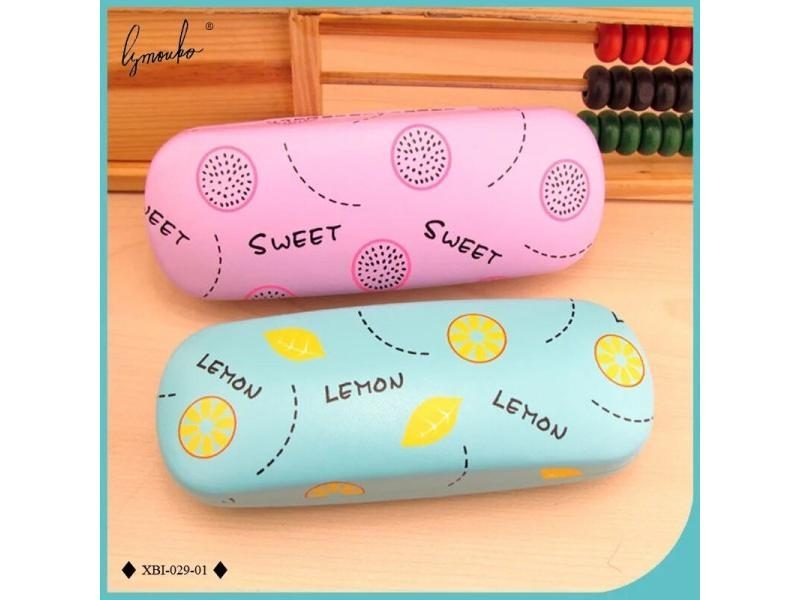 New Design Cute Multicolor Fruit Pattern PU Leather Glasses Case Metal Box For Carousel 1