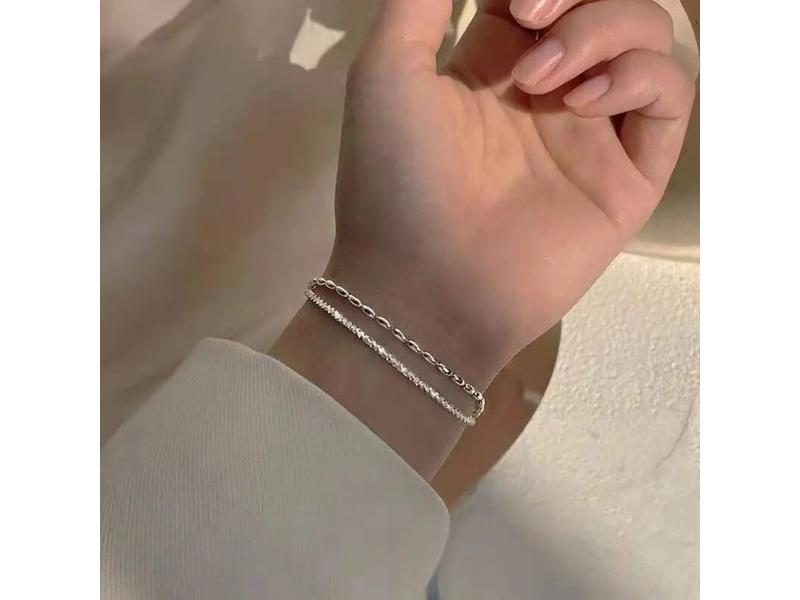 925 Sterling Silver Double Layer Bracelet Beads For Women Fine Jewelry Carousel 1