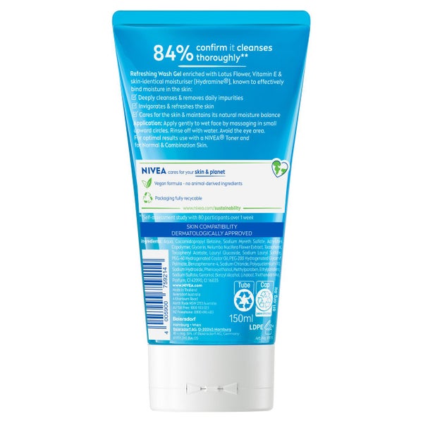 NIVEA Refreshing Face Wash Gel Cleanser 150ml Carousel 2