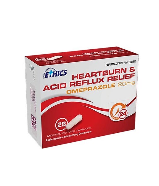ETHICS Heartburn & Reflux Relief Omeprazole 20mg Cap 28s Carousel 1