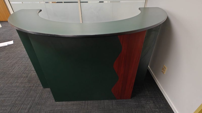 Beautiful Green office reception desk Carousel 1