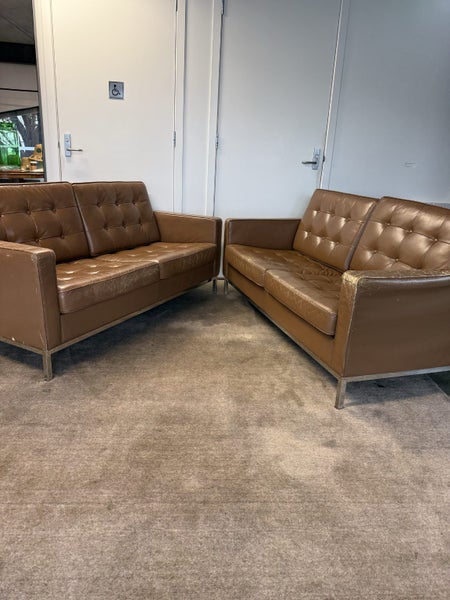 PAIR of Leather Couches mid century style62930694204419116
