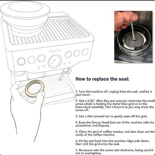 Breville Espresso Machine Steam Ring Seal BES840CB BES840 SP0025526 HA17910 Carousel 2
