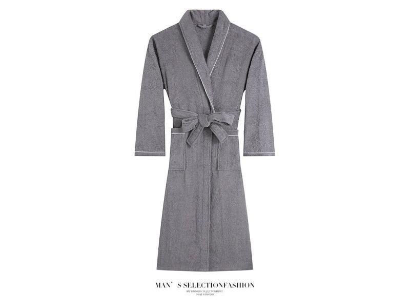 Cotton Couples Long Thick Absorbent Terry Bath Robe Kimono Men Light Weight Carousel 1