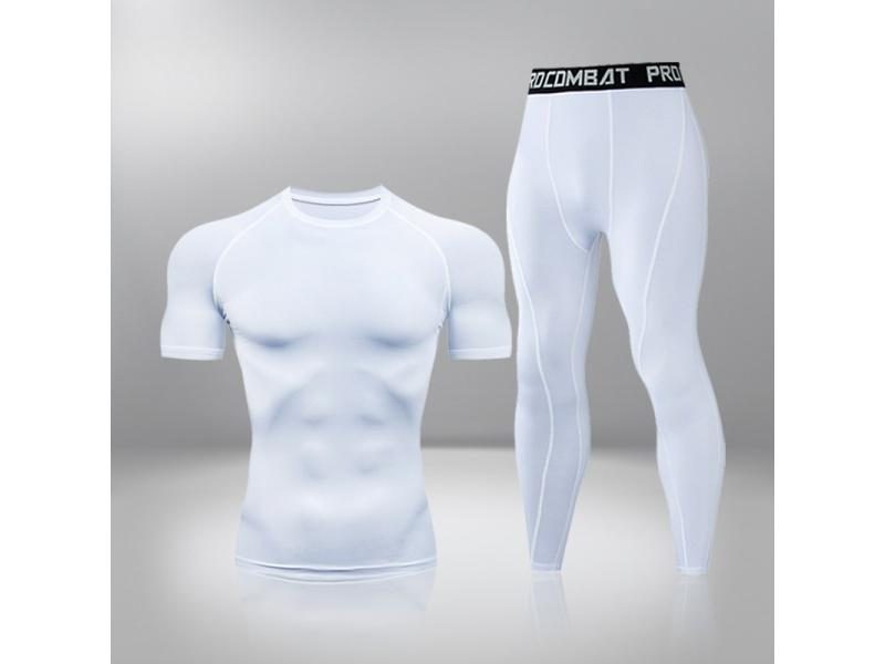 Gym Tight Training Clothing Workout Jogging Sports Set Fitness Men's Carousel 1
