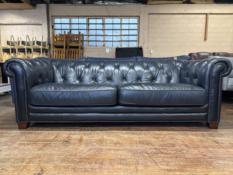 Harrison 3 Seater Sofa in Black Leather -Hunter Furniture Carousel 1