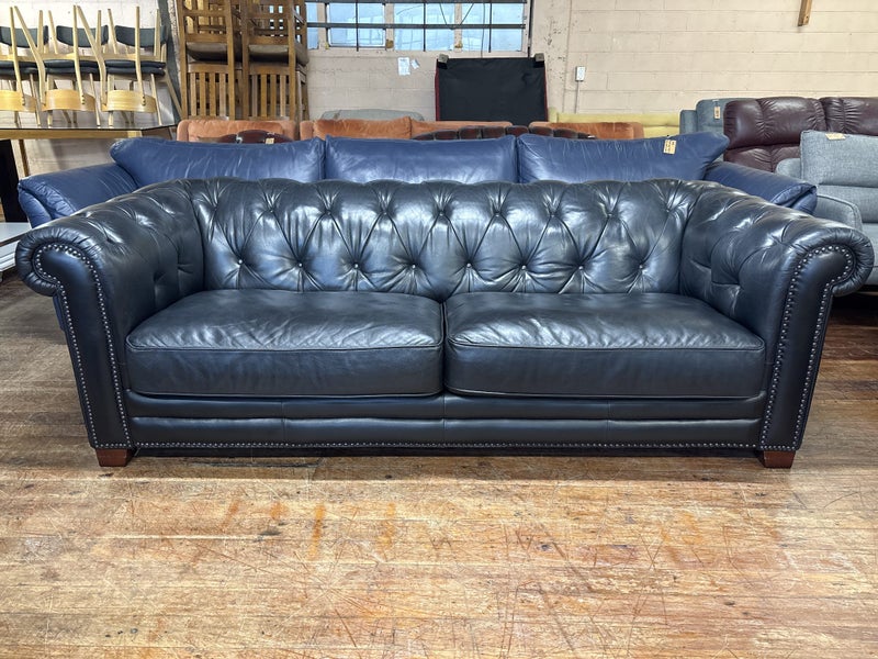 Harrison 3 Seater Sofa in Black Leather -Hunter Furniture Carousel 2