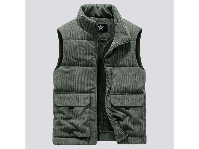 Winter Fashion Wool Vest Male Cotton-Padded Vests Coats Men Sleeveless Vest Carousel 1