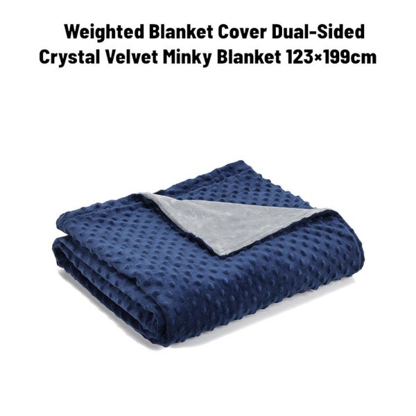 Ultra Soft Plush Blanket Cover Grey Navy 123×199 cm Carousel 1