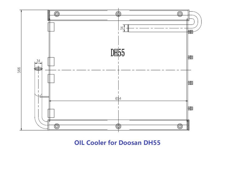 Hydraulic oil cooler for Doosan DH55 Sumitomo SH120/A3 130A5/A6 200A3 R320 Carousel 2