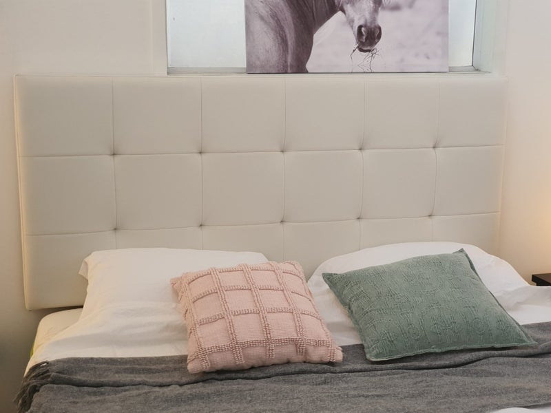 Headboard Queen Pvc Leather White Carousel 2