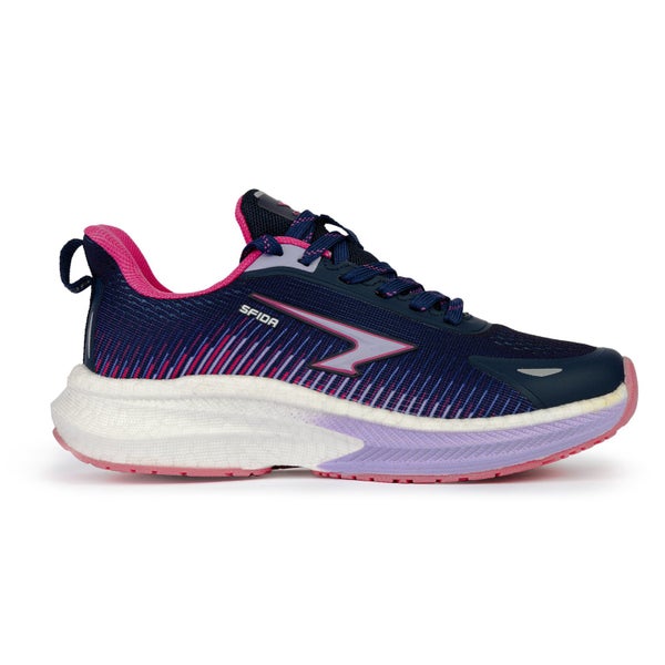 Sfida Zephyr 2.0 Girls Runners - Navy/Lavender Lace Carousel 1