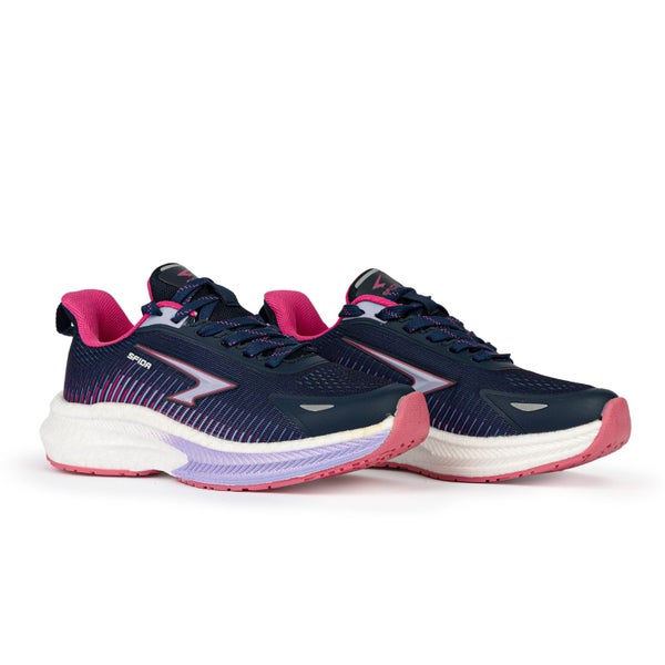 Sfida Zephyr 2.0 Girls Runners - Navy/Lavender Lace Carousel 2