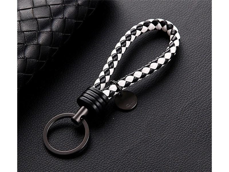 19 Colors Unisex Braided Leather Rope Handmade Keychain Zinc Alloy Key Ring Carousel 1