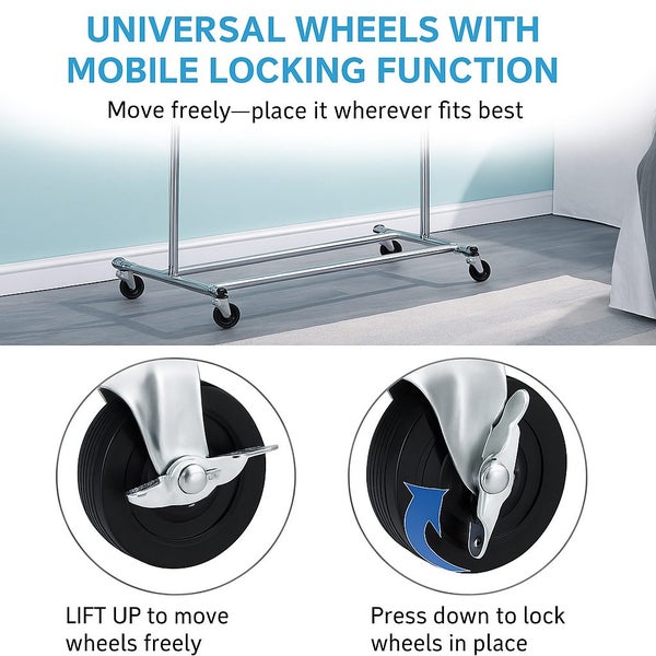 Clothes Racks Garment Stands Hangers Rails Portable Adjustable Wheels - NZ Stock Carousel 2