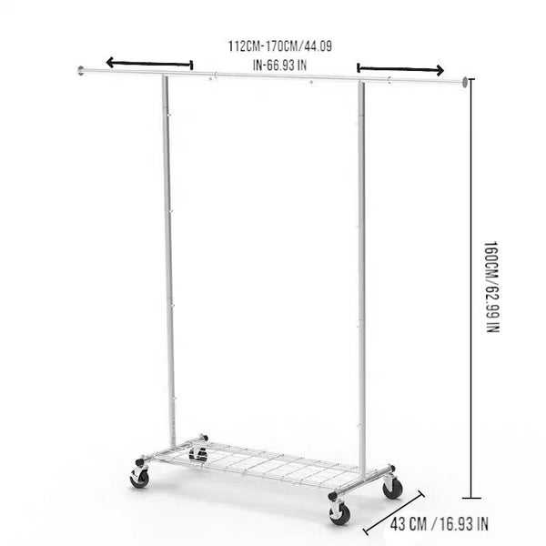 Clothes Racks Garment Stands Hangers Rails Portable Adjustable Wheels - NZ Stock Carousel 7