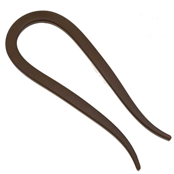 Long Resin Hair Fork "Nayla" (Brown) Carousel 1