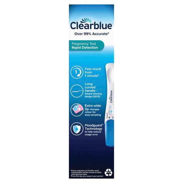 Pregnancy Test - Clearblue Rapid Detection, Result As Fast As 1 Minute, 1 Test Carousel 2