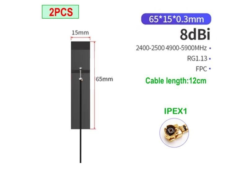 Eoth 2pcs PCB/FPC Soft Board 5.8 Ghz 2.4ghz Dual Band Iot Wifi Antenna Built-in Carousel 1