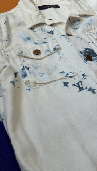 Louis Vuitton Paint Splatter White Denim Shirt – Size L62932735736450111