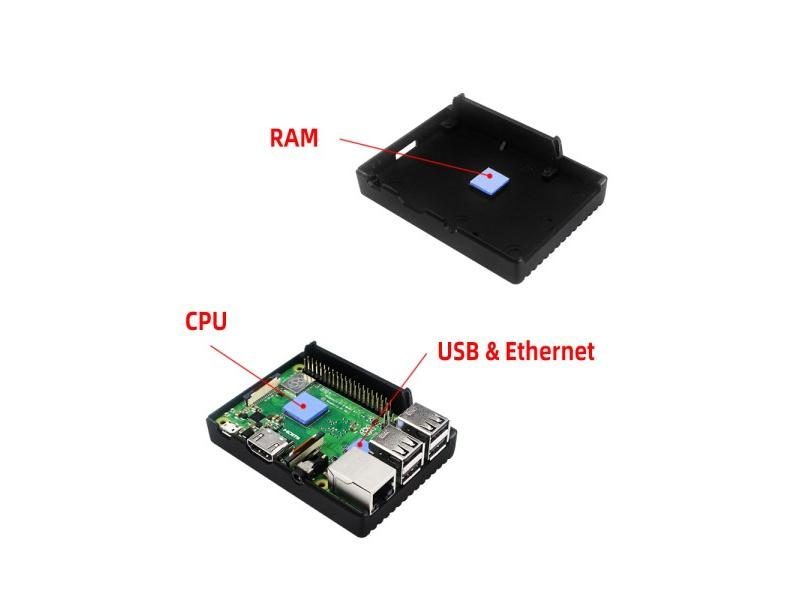 Raspberry Pi 3 Model B 3B Aluminum Case Passive Cooling Heat Sink With Thermal Carousel 1