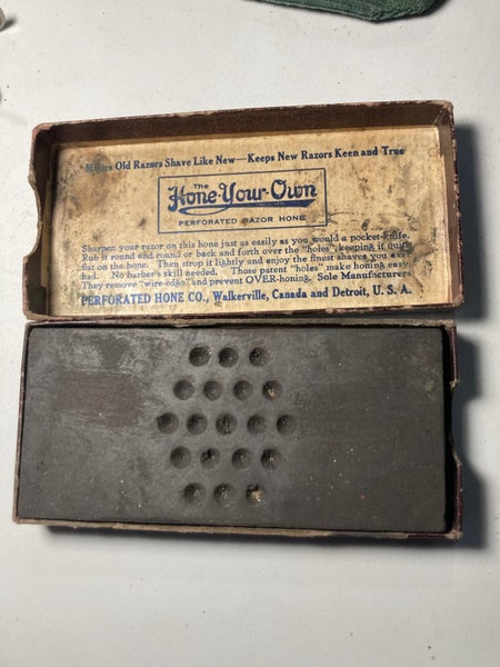 Vintage hone your own way sharping stone in box Carousel 2