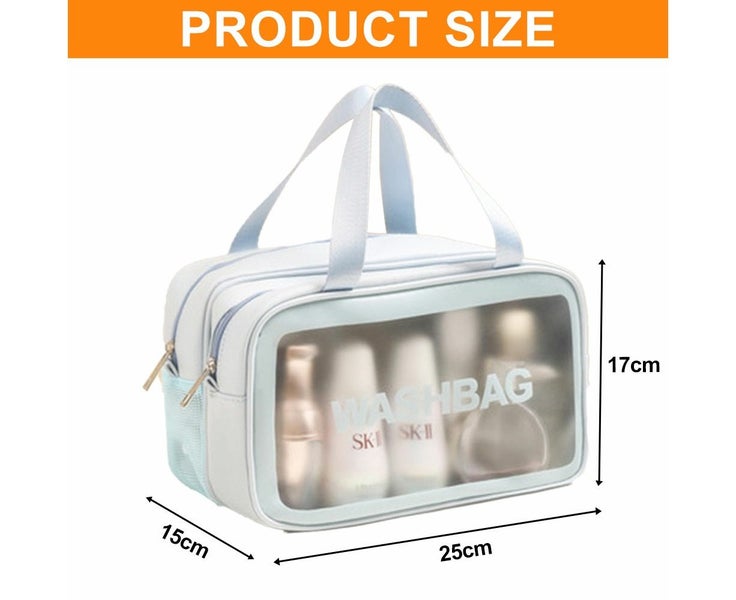 Double-layer cosmetic bag PU dry and wet separation frosted cosmetic bag, mad Carousel 2