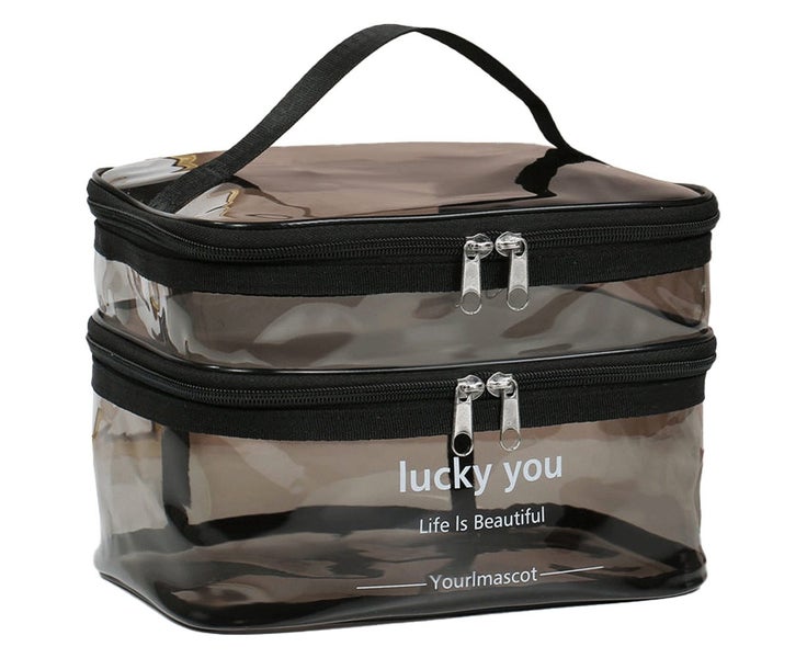 Double-layer cosmetic bag, portable, multi-function storage, wash cosmetic ba Carousel 1