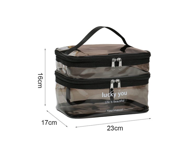 Double-layer cosmetic bag, portable, multi-function storage, wash cosmetic ba Carousel 2