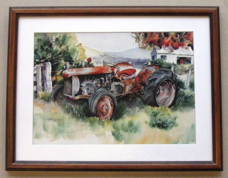 Set 3x Vintage Tractors Framed Prints Carousel 2