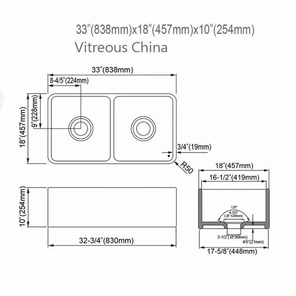 Ceramic Butler Sink Double Bowl Carousel 6