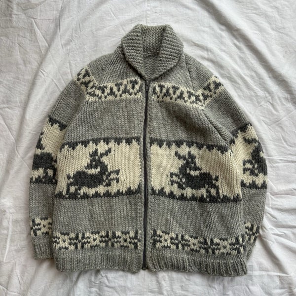 Vintage 1970s Cowichan Pure Wool Knitted Sweater Carousel 1