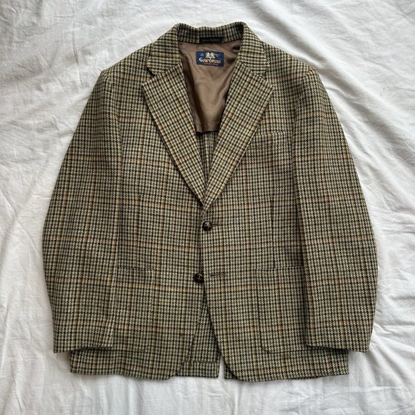 Vintage Guardsman Plaid Tweed Wool Blazer Jacket NZ Made Carousel 1