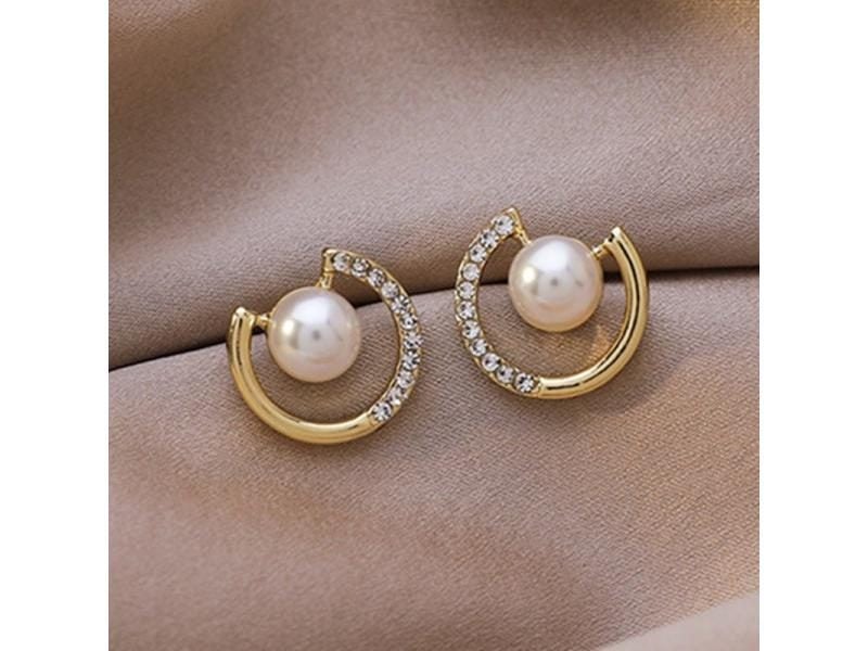 Women's Earrings Asymmetrical Round Hollow Round Black Stud Earrings Rhinestone Carousel 1