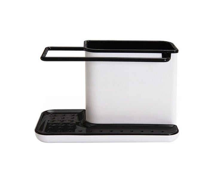 Kitchen Sink Caddy Organizer, Sponge Holder for Sink - Black Carousel 2