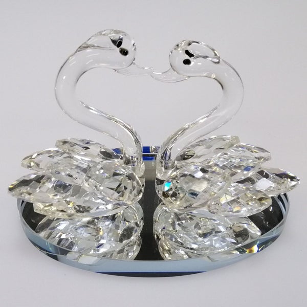 Clear Cut Glass Swans on Mirror Base63002474318082111