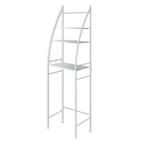 Dutxa 3 Tier Over Toilet Storage Shelf Rack Stand Washing Machine Steel White Carousel 1