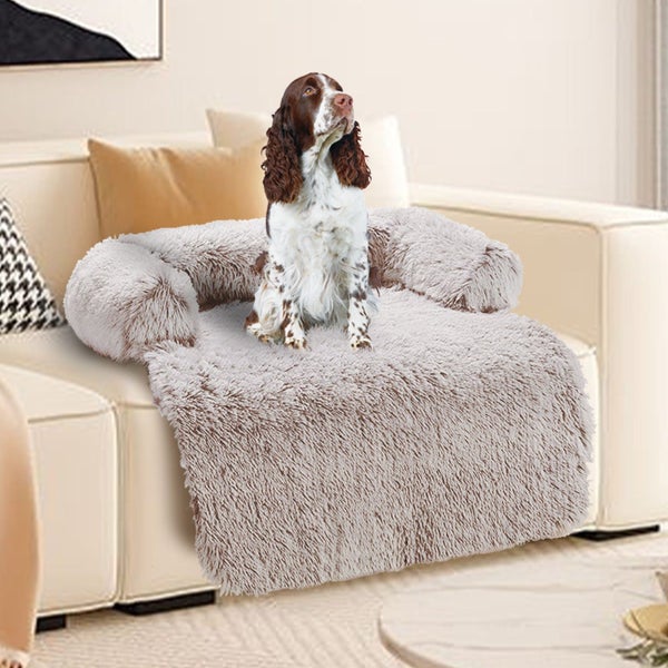 Pet Sofa Bed Dog Calming Cover Protector Cushion Plush Mat Gradient Brown Pet B Carousel 6