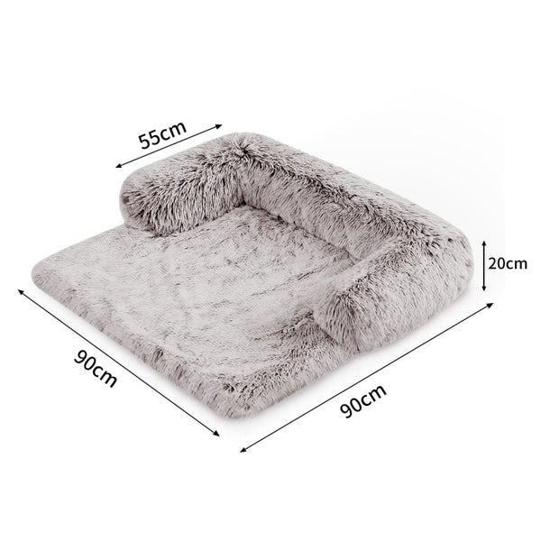 Pet Sofa Bed Dog Calming Cover Protector Cushion Plush Mat Gradient Brown Pet B Carousel 2