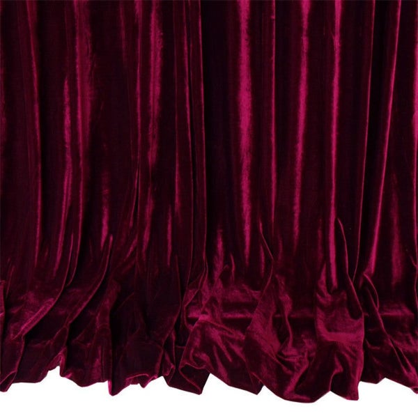 Long 4 Way Stretch Velvet Curtains 600X265cm With 30 Hooks Pinch Pleat Burgundy Carousel 2