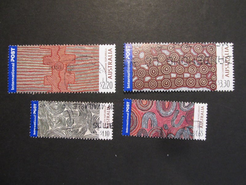 AUSTRAILA 2002 INTERNATIONAL POST ART OF PAPUNYA TULA SET 4 F/GU #2154 Carousel 1