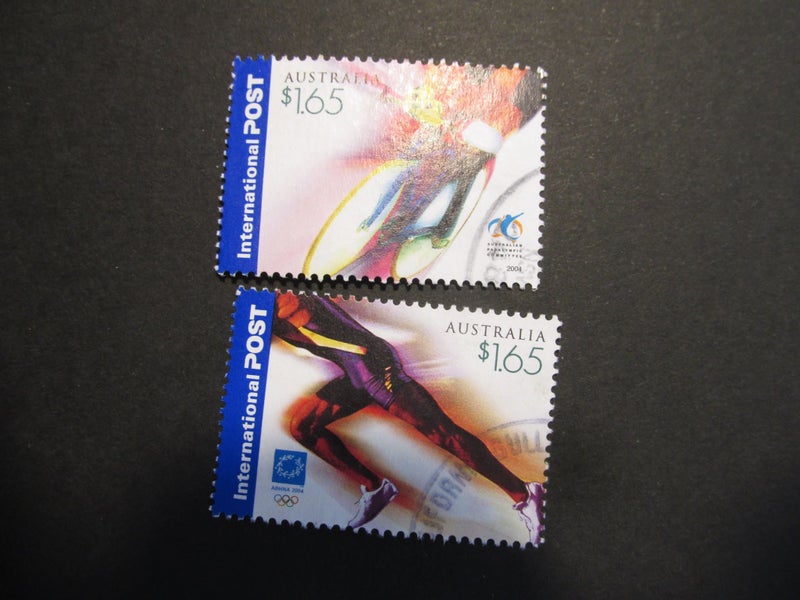 AUSTRAILA 2002 INTERNATIONAL POST OLMPICS ATHENS X2 HIGHER VALUES F/GU #2156 Carousel 1