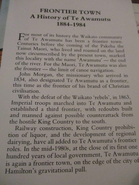 FRONTIER TOWN A History Of Te Awamutu 1884-1984 signed Carousel 2