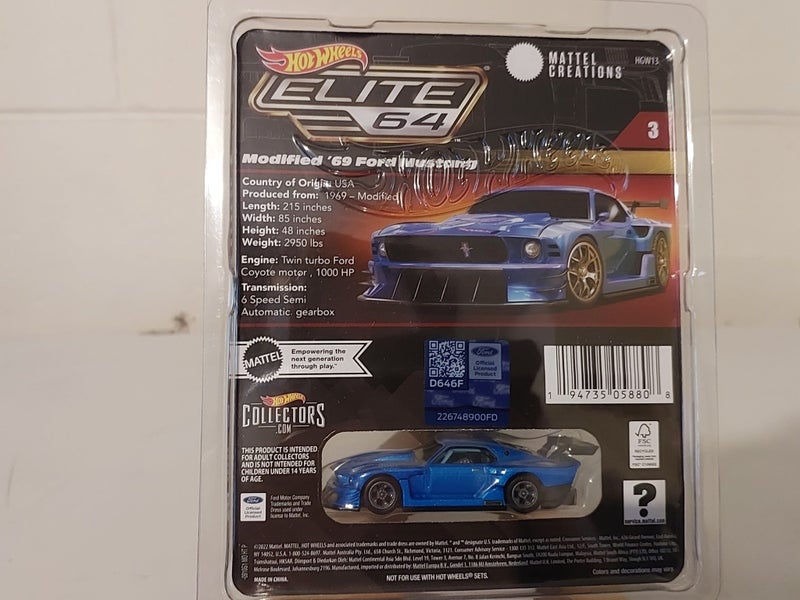 HOT WHEELS RLC EXCLUSIVE '61 LINCOLN CONTINENTAL & ELITE 64 '69 MODIFIED MUSTANG62940494237442112